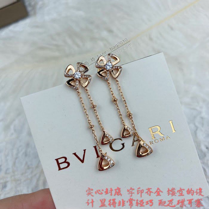 Bvlgari飾品 寶格麗V金鍍咪金花朵耳環耳飾  zgbq3186